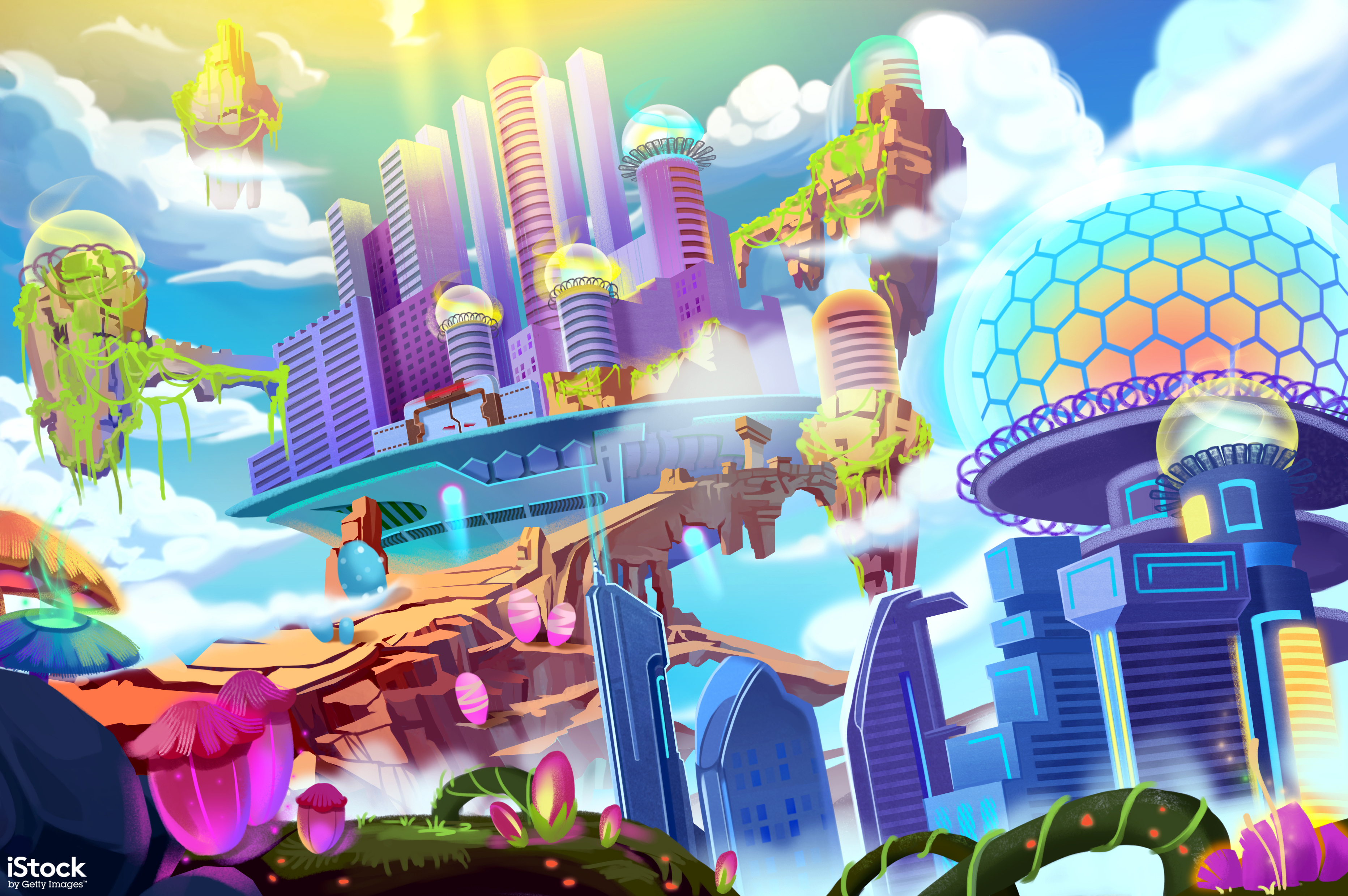 Future City by SmallArtFish. This illustration could be used, for example, as an editorial illustration for an article about the latest smart home tech