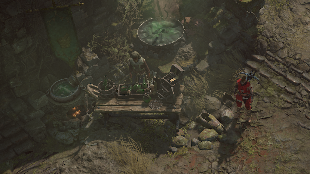 An alchemist shop in Diablo 4.