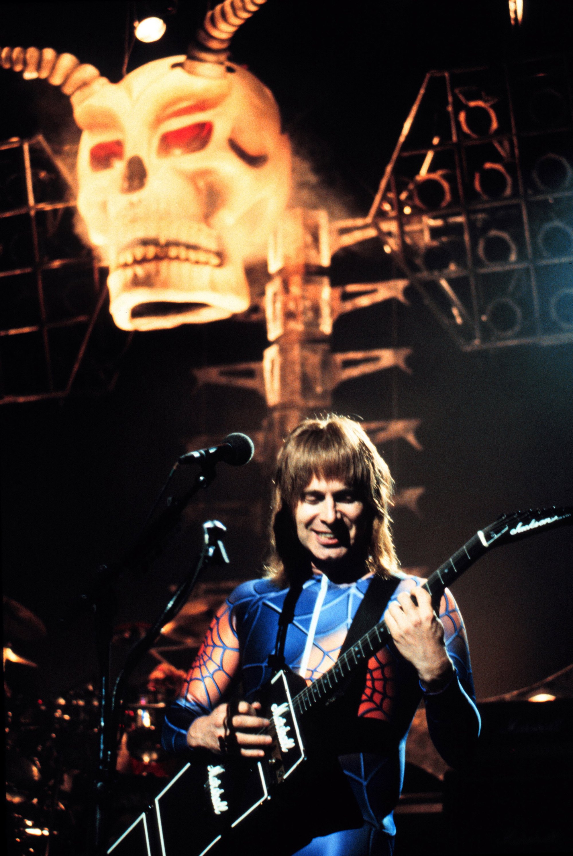 Nigel Tufnel (Christopher Guest) performs onstage with Spinal Tap at the Orpheum Theatre in Minneapolis, Minnesota on May 19, 1992