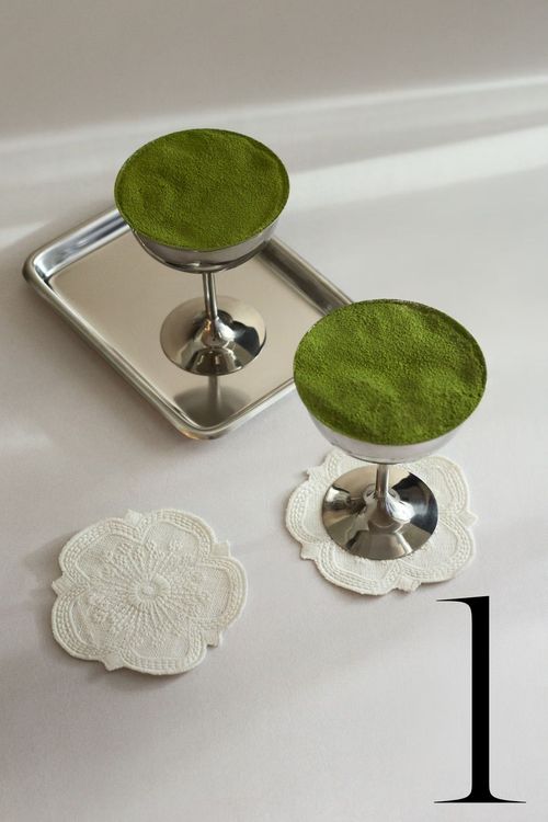 Embroidery-Detail Coasters, Set of 4