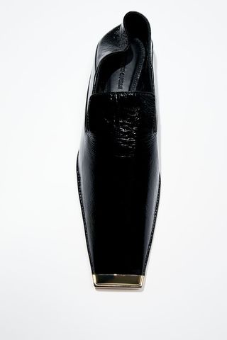 Crackled-Finish Leather Loafers