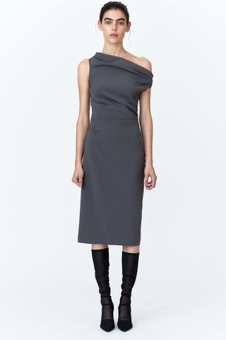 Draped Twill Dress