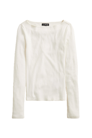 J.Crew Fine Rib Boatneck Top (Was $50) 