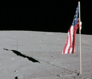 Apollo 12 Deployed Flag and Shadow