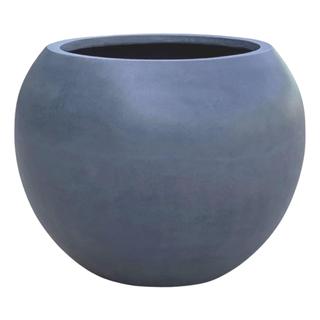 A large round blue pot