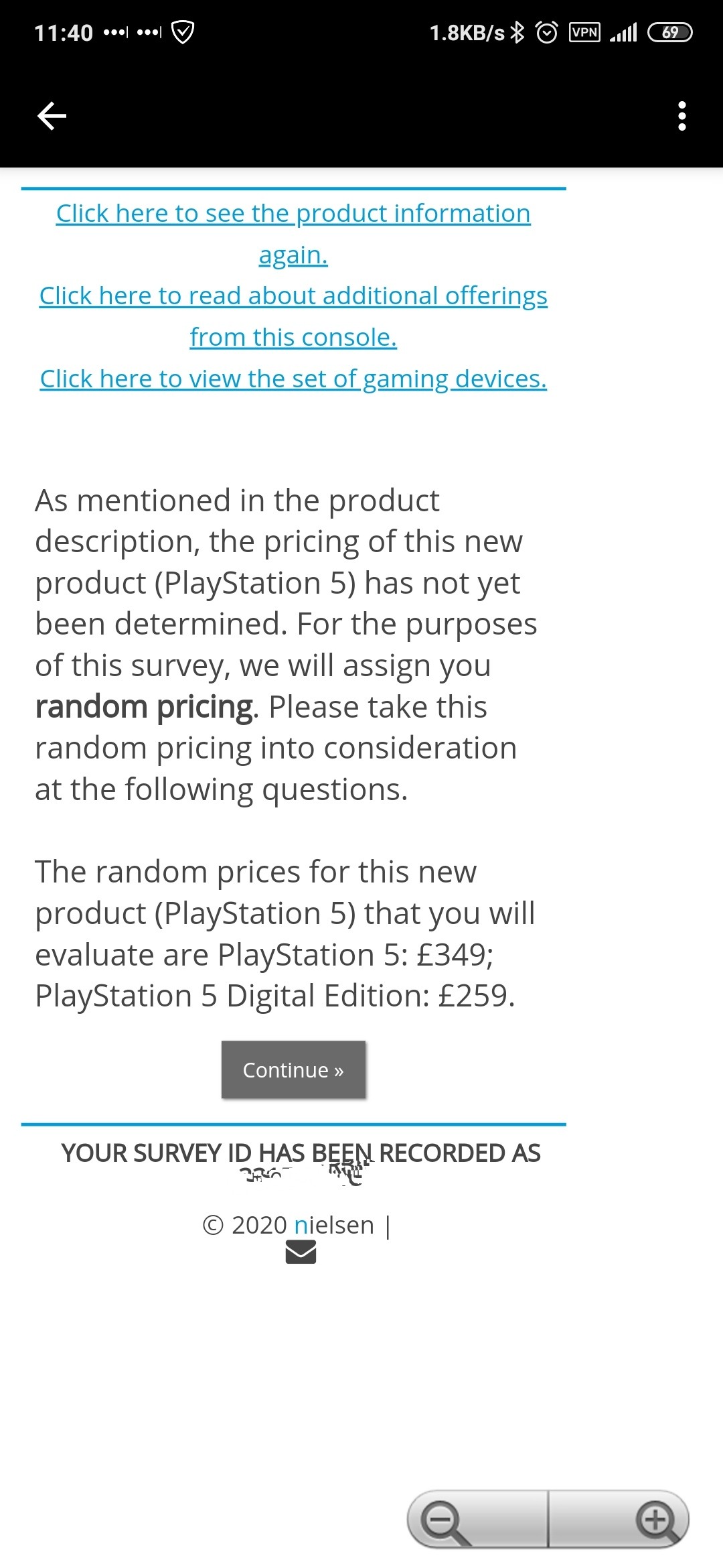 A Nielson survey on PS5 pricing