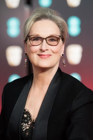 Meryl Streep - pictured with grey hair - attends the 70th EE British Academy Film Awards (BAFTA) at Royal Albert Hall on February 12, 2017 in London, England.
