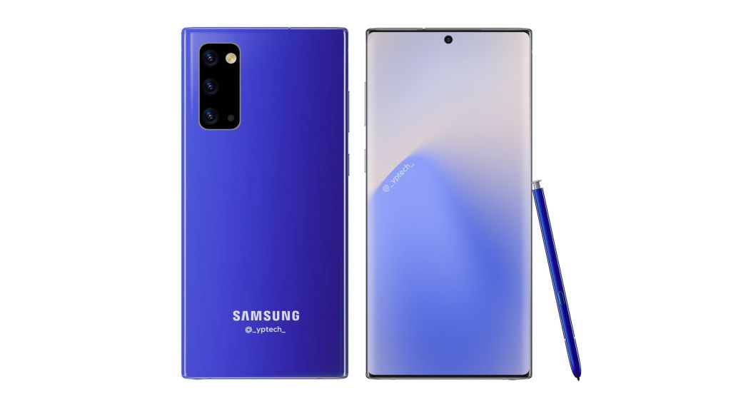 Diseño supuestamente filtrado del Samsung Galaxy Note 20