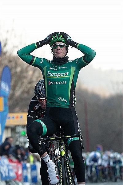 Pierre Rolland (Europcar) savours his first victory of the 2012 season.