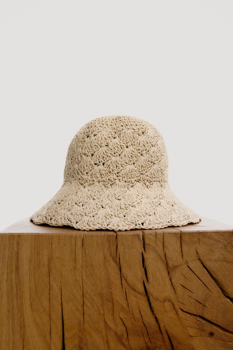 Crocheted Straw Bucket Hat