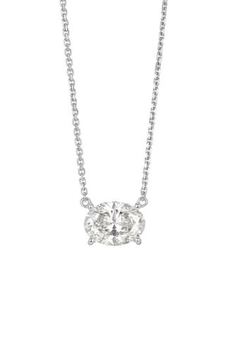 1-Carat Lab Grown Diamond Oval Pendant Necklace