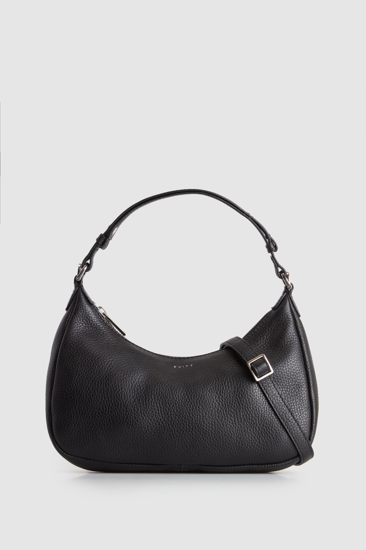 Grace Leather Shoulder Bag - Black