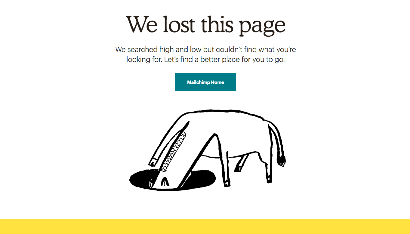 mailchimp 404 page