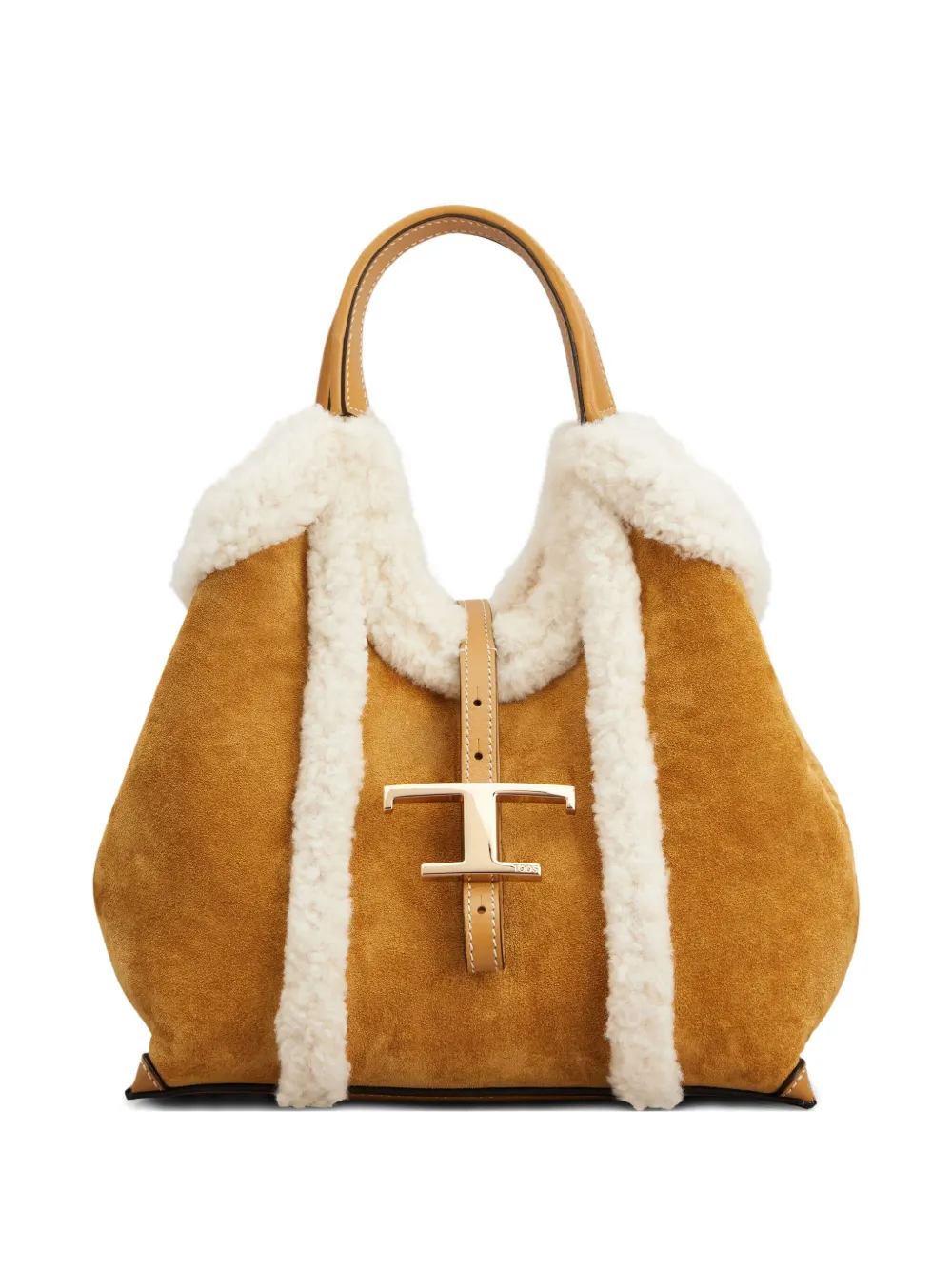 Tod's Shearling-Trimmed Suede Bag | One Size