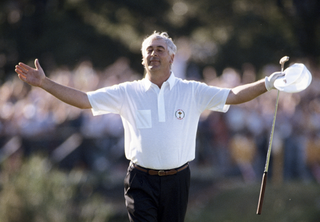 Christy O'Connor Junior celebrates with his arms out