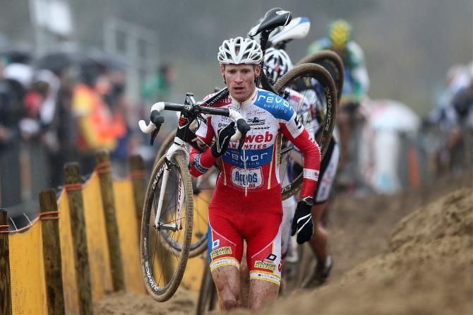 Klaas Vantornout (Sunweb-Revor) led onto the sand on the opening lap.