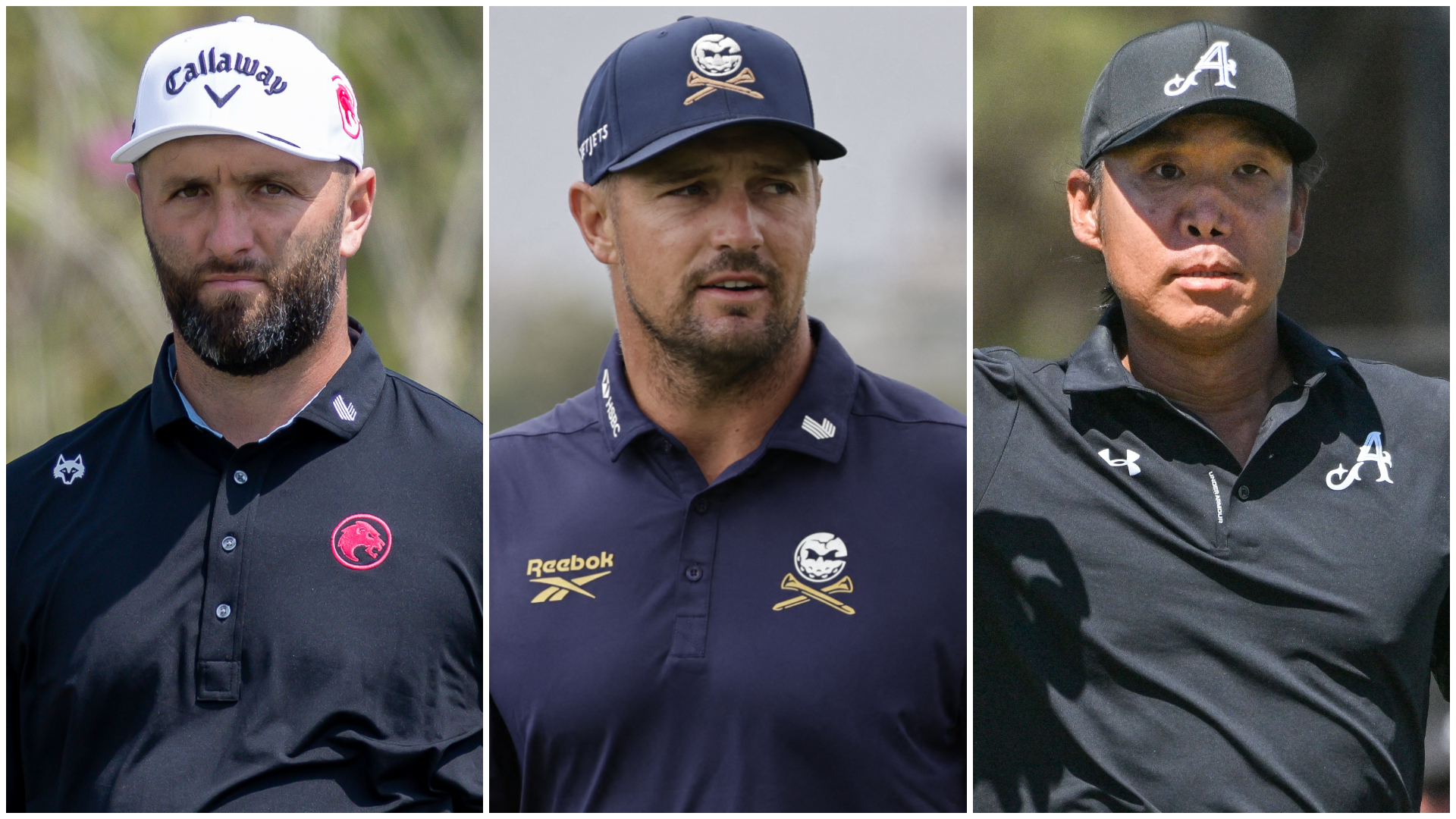 Jon Rahm, Bryson DeChambeau and Anthony Kim