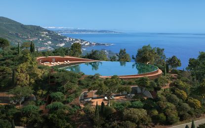 Swimming pool of house in South of France, one of the world's most expensive homes