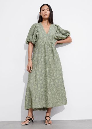 Puff-Sleeve Maxi Dress