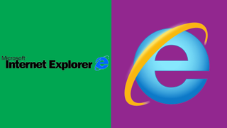 To forskjellige Internet Explorer-logoer