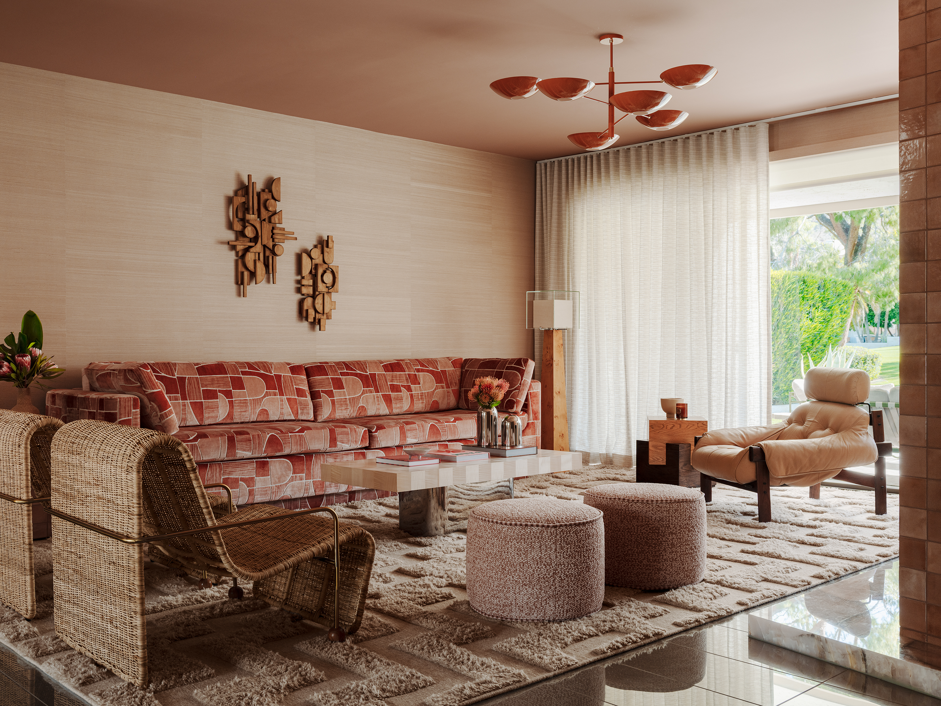 Living room with custom seating