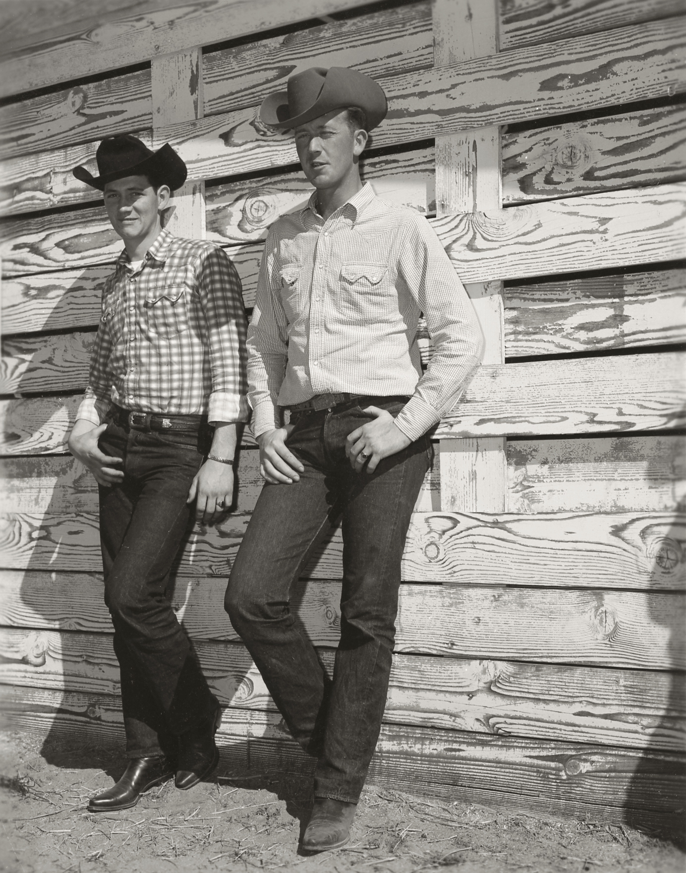 black and white images of cowboys