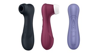 Satisfyer Pro 2 Generation 3 vibrator in three colours on three different angles