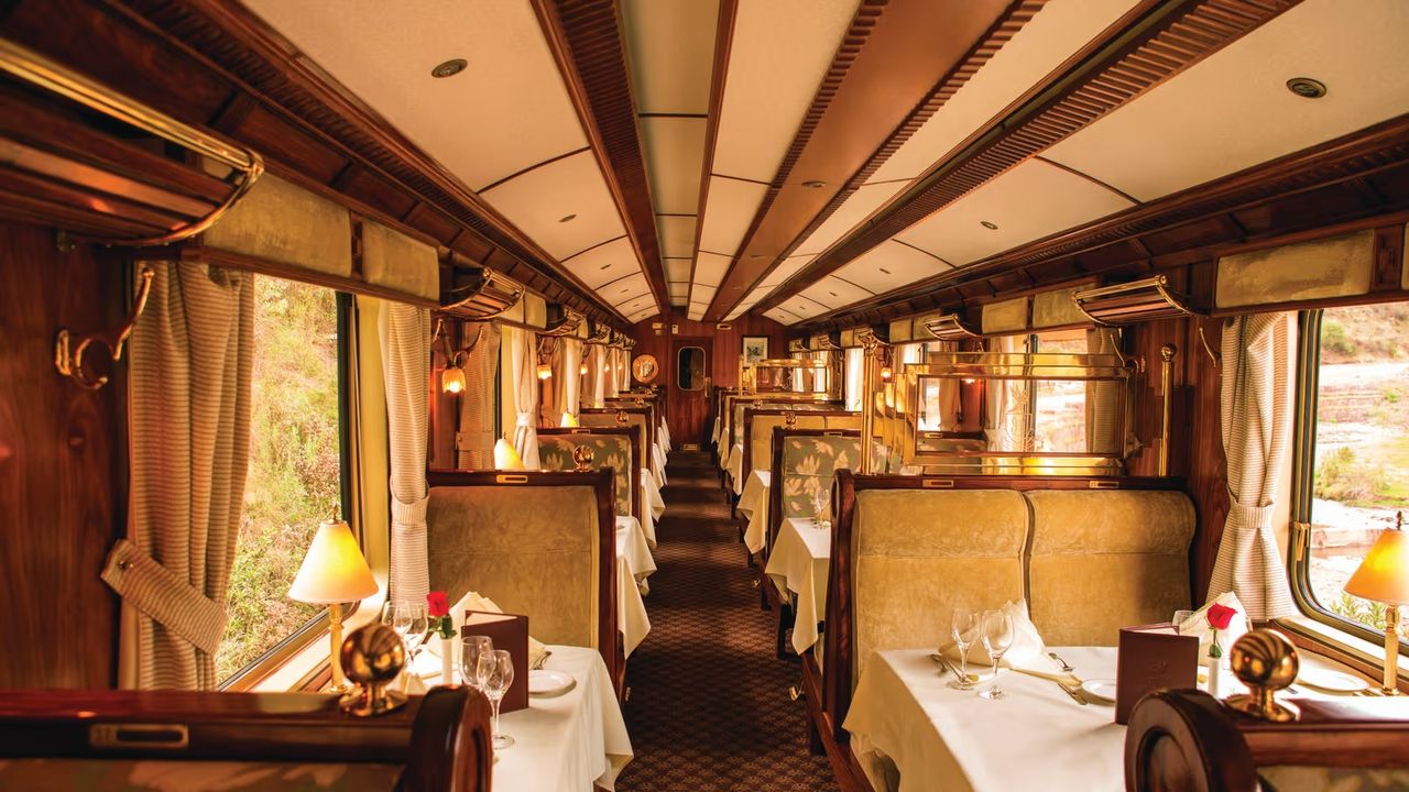 An Orient Express-inspired train with an Art Deco feel.