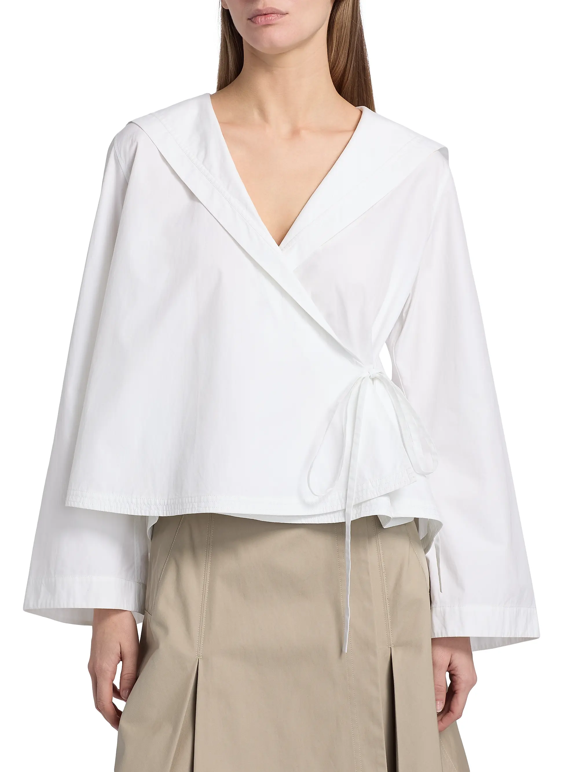 Sailor Cotton Wrap Shirt