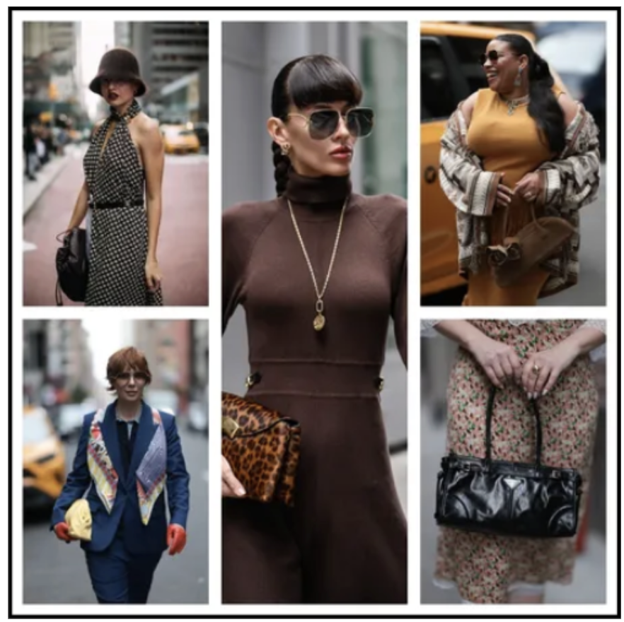 collage of beauty street style