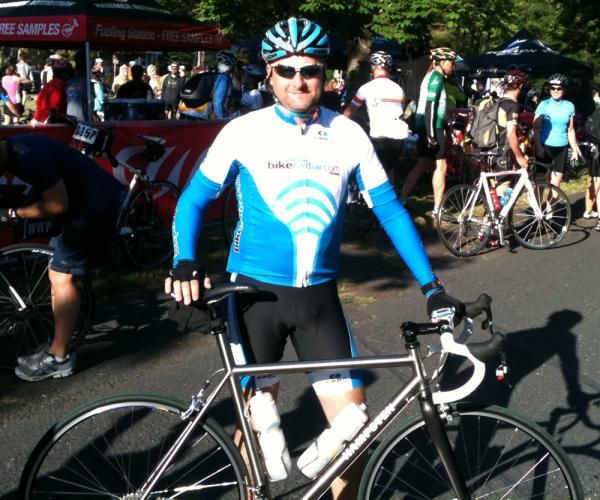 The author readies for the Echelon Gran Fondo Seattle.