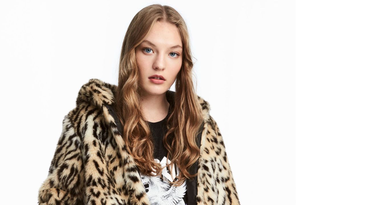 h&amp;m leopard coat