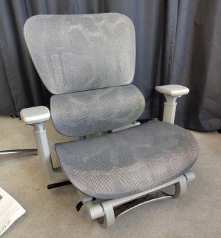A grey Boulies EP400 office chair
