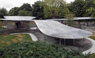 The hovering pavilion from above