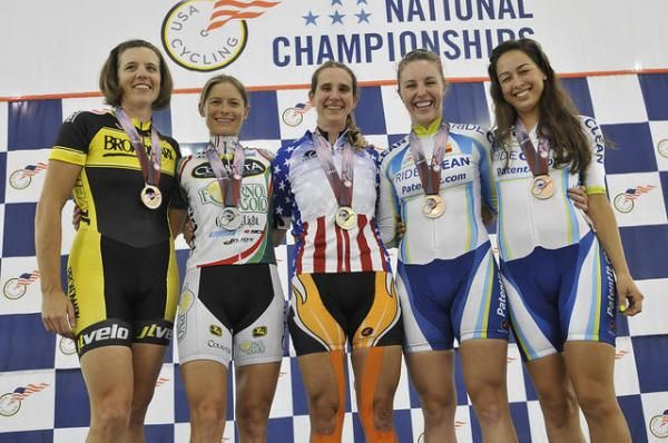 The women's omnium podium.