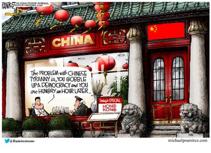 Political Cartoon World China Hong Kong