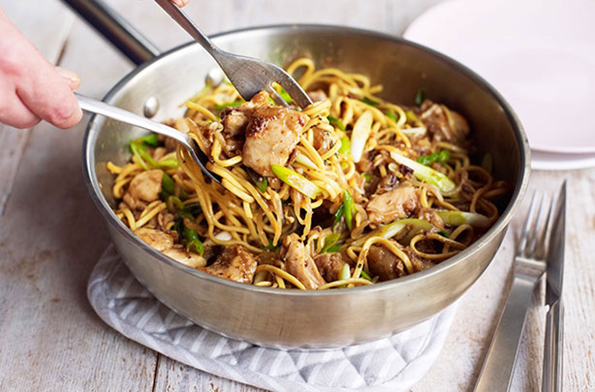 Chicken chow mein recipe by Ken Hom.