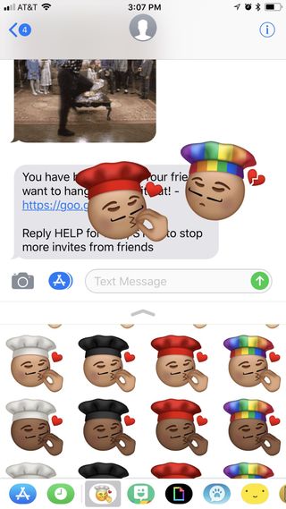 A screenshot of the Kisses Fingers Like a Chef sticker pack
