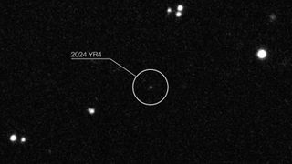 A series of white dots on a black background