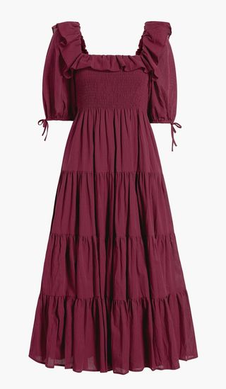 The Corinne Nap Dress - Burgundy Shadow Stripe