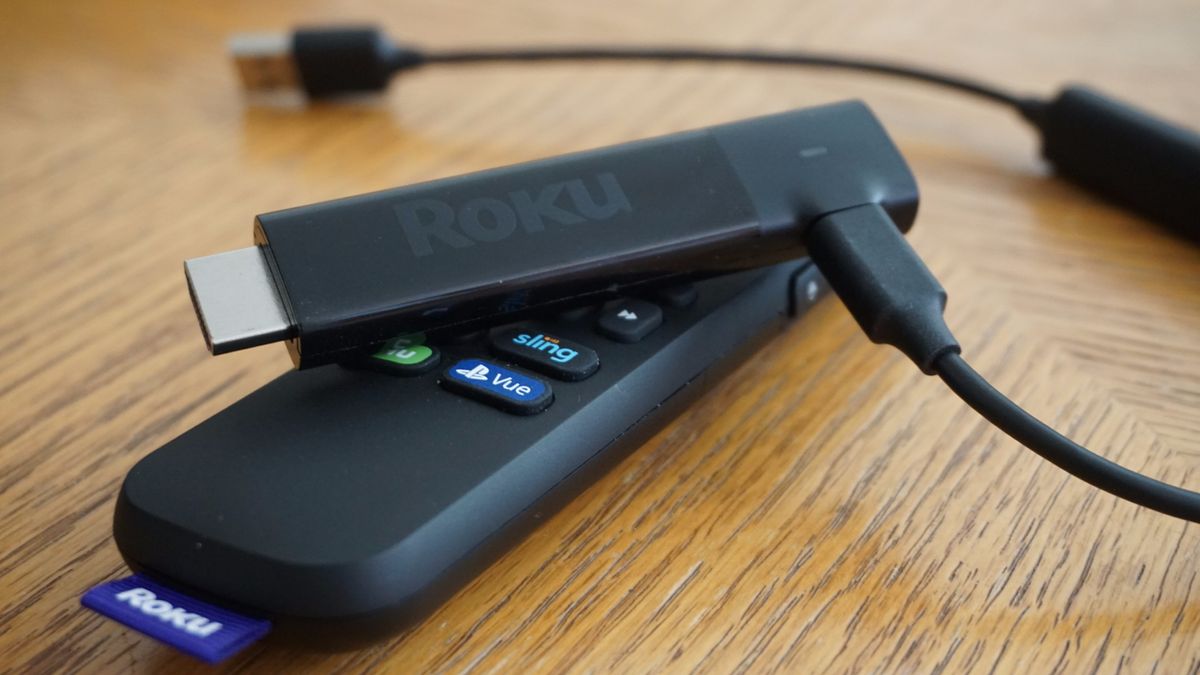 Roku Streaming Stick 4K+ with Voice Remote, Wired Earbuds and