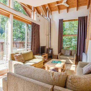 forest holidays log cabin living room