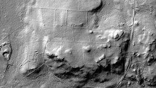 A lidar image showing a farmstead in New England.