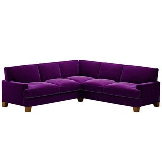 purple velvet sofa
