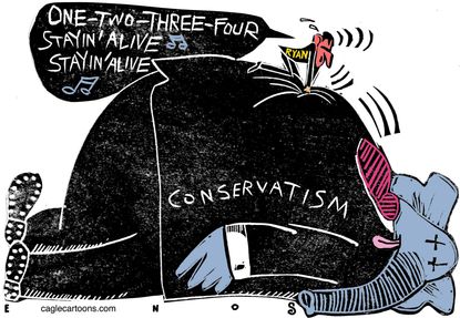 Political Cartoon U.S. GOP Conservatism