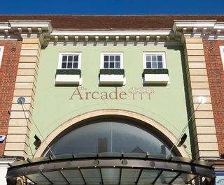 The entrance to "The Arcade" where the gallery is located