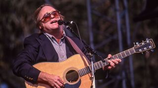 Stephen Stills performs with the CSNY at a free concert in Golden Gate Park, San Francisco on November 3, 1991.