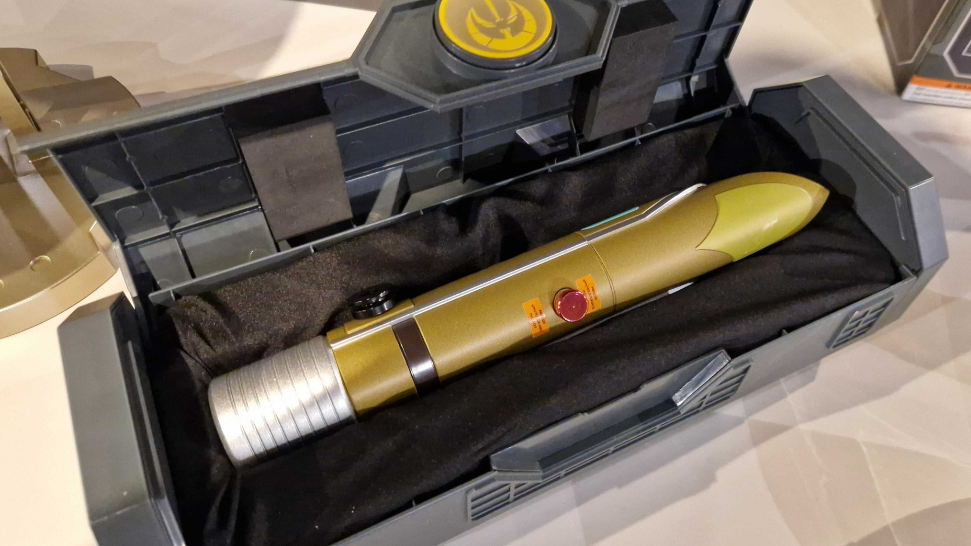 Star Wars lightsaber hilt in a case