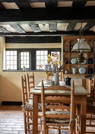 kitchen in 1900s addition to Elizabethan manor - Britain's oldest home