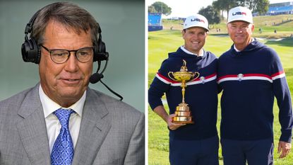 Paul Azinger in the booth and Zach Johnson and Davis Love III